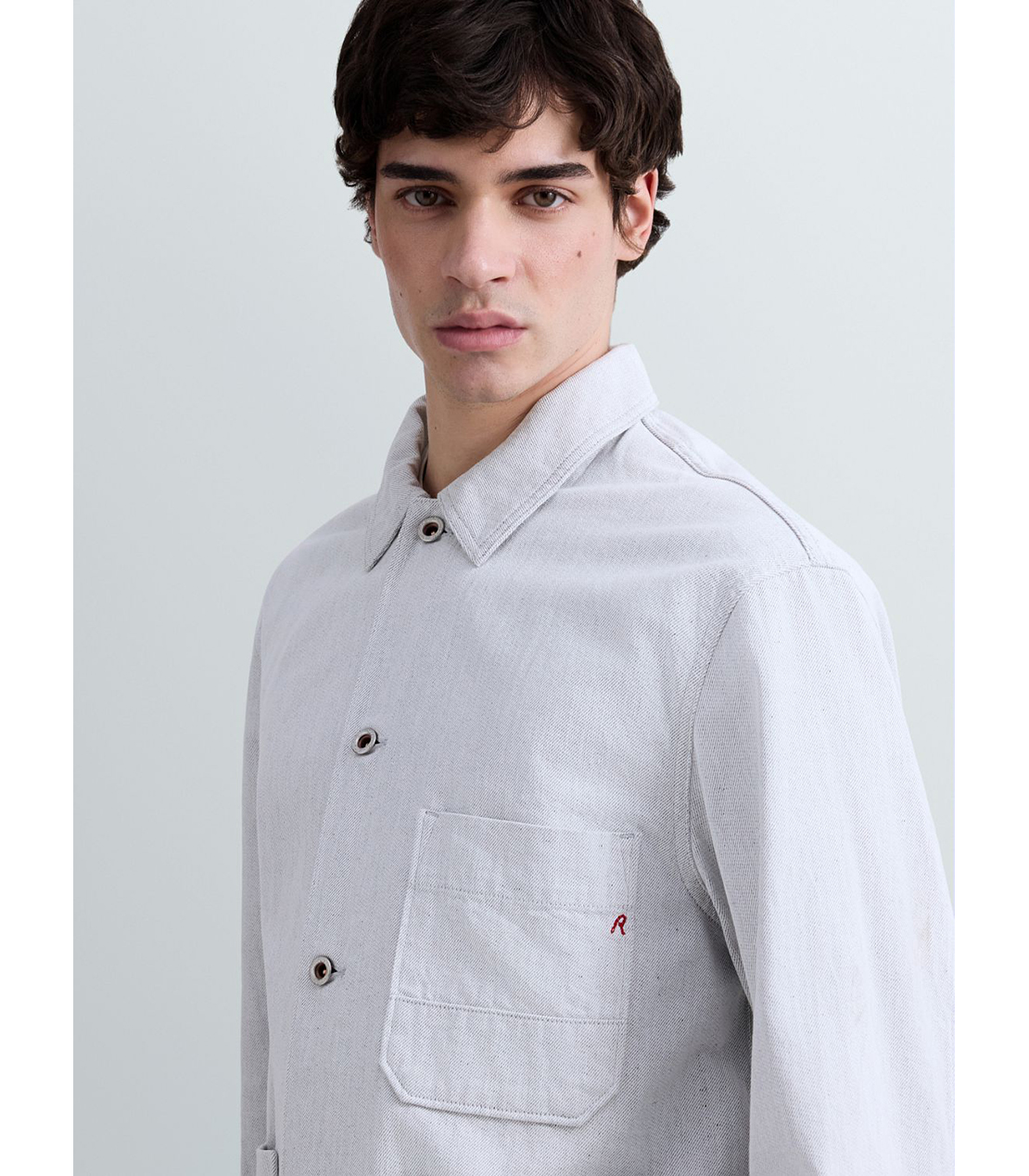 コットンツイル オーバーシャツ 詳細画像 ホワイトブルー 7